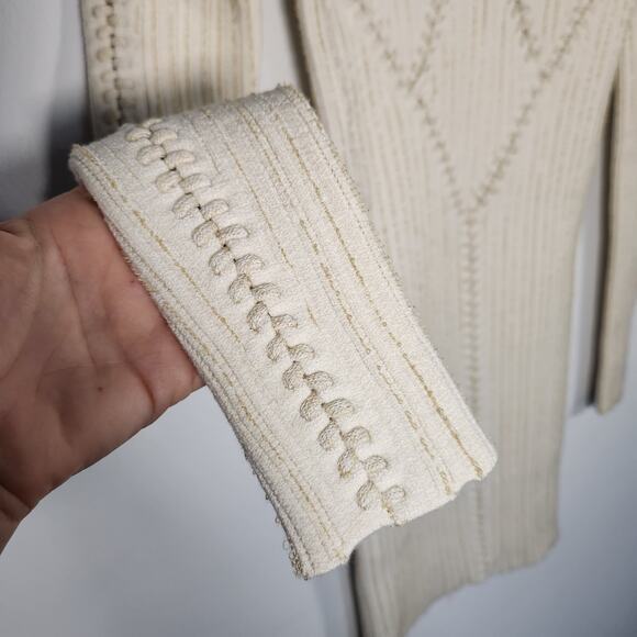 ISA‎ BOULDER lace-Up Knit Top / Dress S Cream Cocktail Y2K Retro Party - Picture 9 of 13